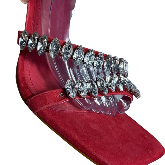 Schutz LINSEY Red Jewel Strap Heels – Size 9.5B - Picture 8 of 14